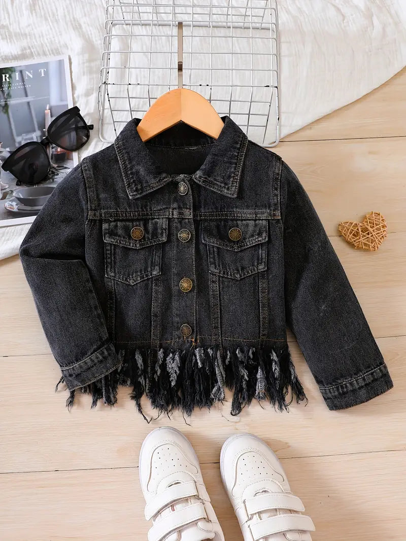 Denim Jacket with Tassels