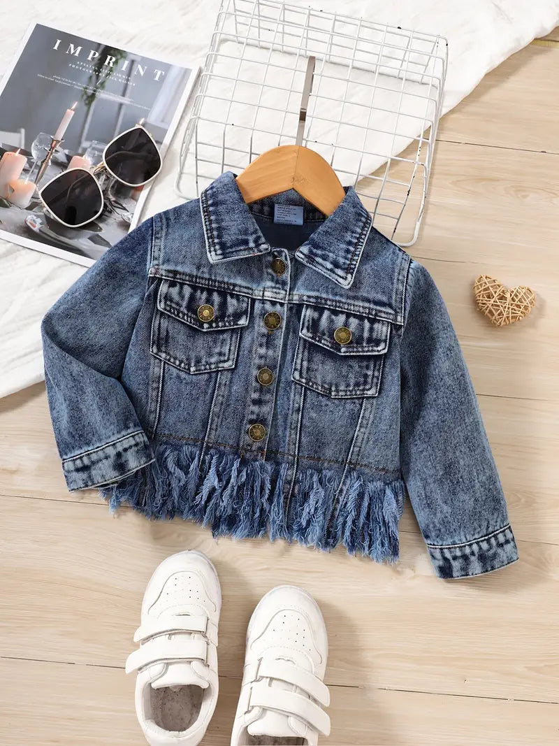 Denim Jacket with Tassels