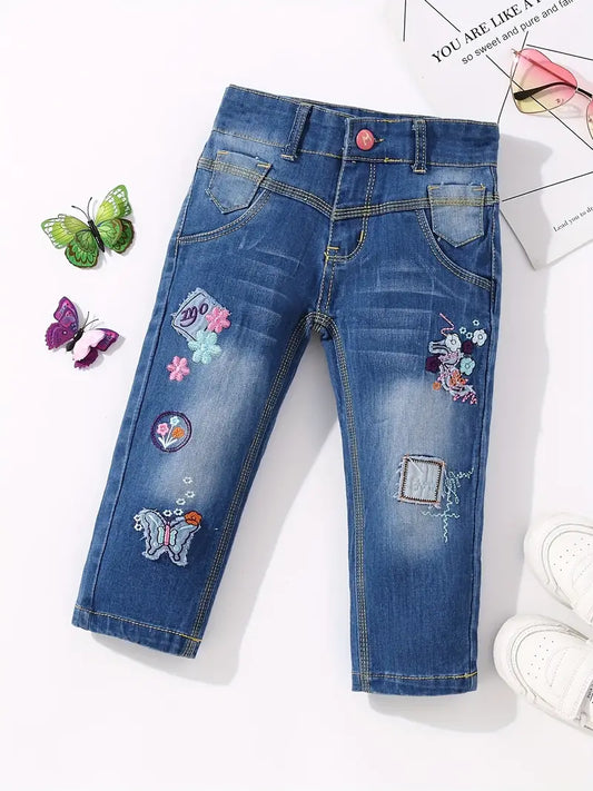 Girls  Embroidered Jeans