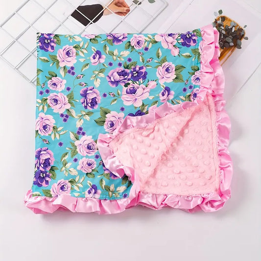 Girls Flower Flannel Blanket