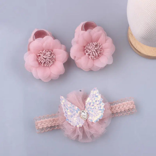 New Born Butterfly Headband and Booties