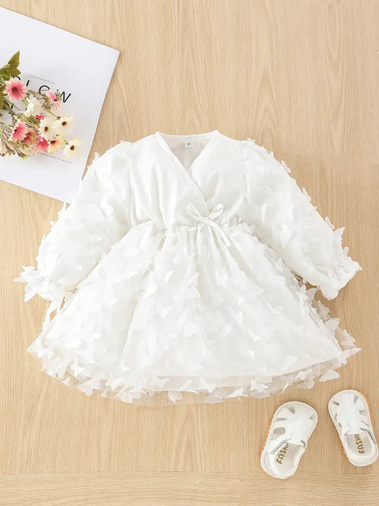 White Butterfly Dress Christening/Baptism