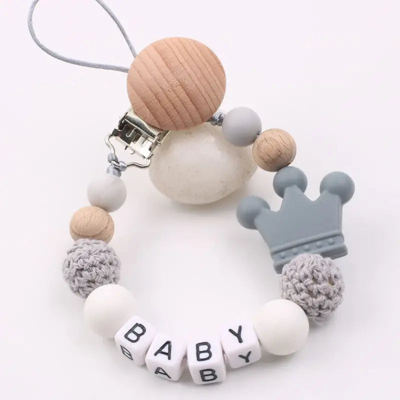 Crown Light Blue Pacifier Holder